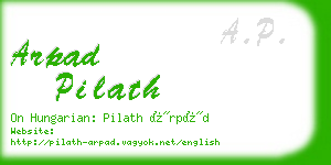 arpad pilath business card